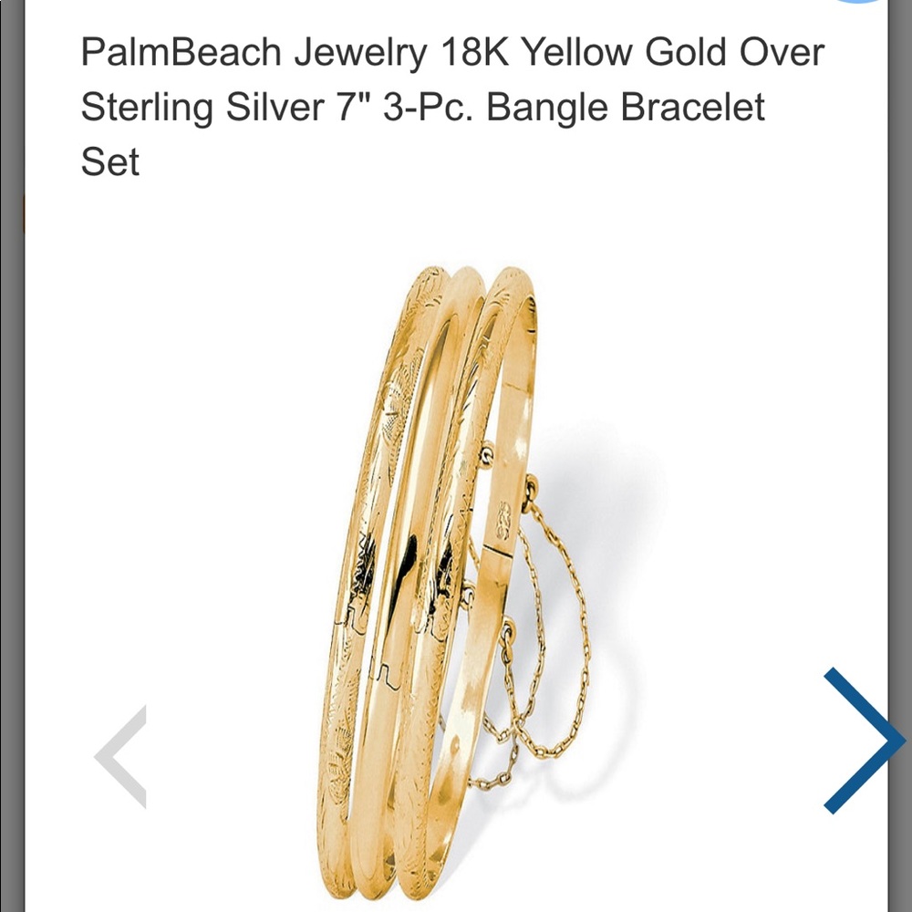 Gold Bangles 18k yellow gold over sterling silver